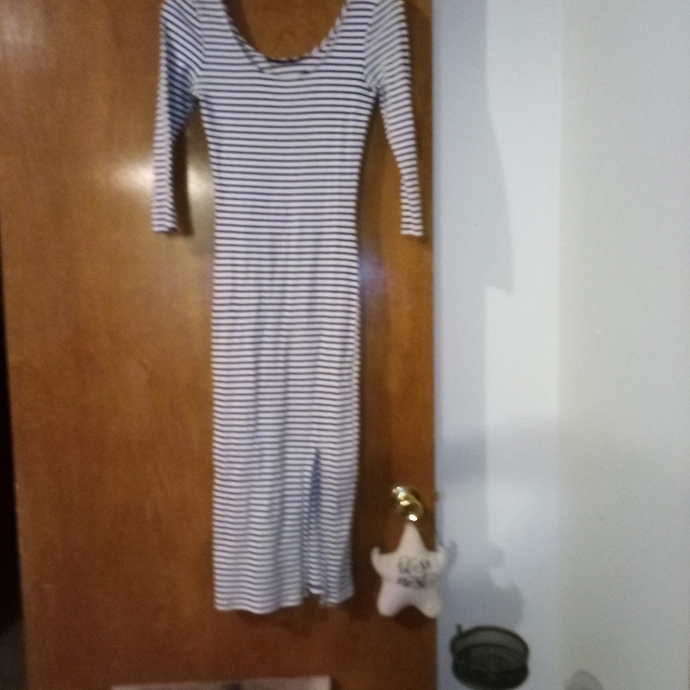 Blue And White Striped Dress